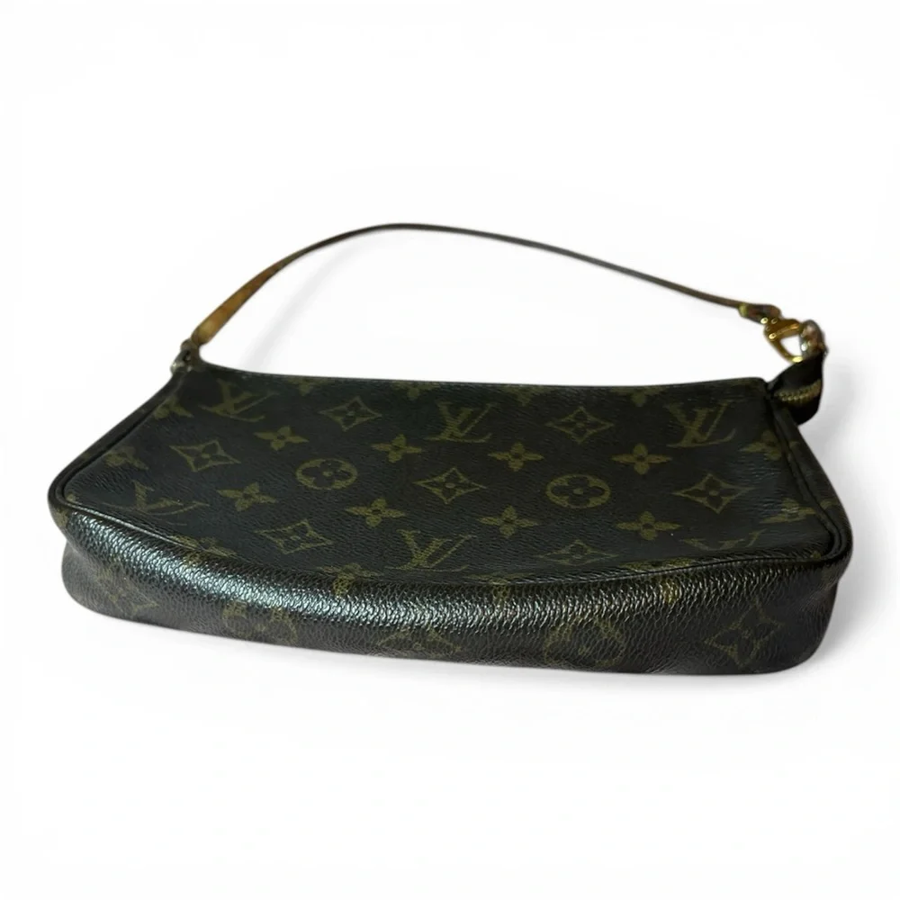 Louis Vuitton Pochette Accessoires Monogram Shoulder Bag Mini Brown Canvas